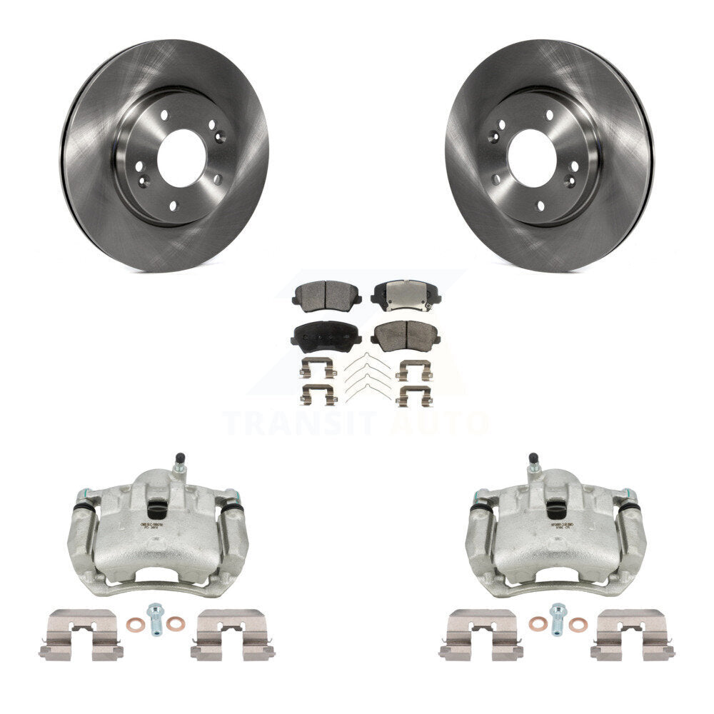 Front Brake Caliper Rotor & Ceramic Pad Kit For Kia Forte Hyundai Elantra GT Forte5 Koup KC8-100381T