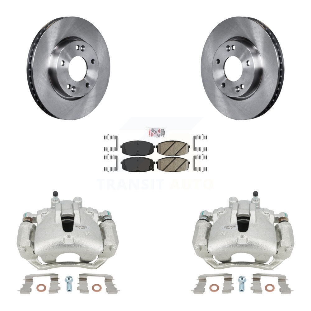 Front Disc Brake Caliper Rotors And Ceramic Pads Kit For Kia Forte Koup Forte5 2.0L KC8-100382N by Transit Auto