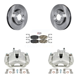 Front Disc Brake Caliper Rotors And Ceramic Pads Kit For Kia Forte Koup Forte5 2.0L KC8-100382N