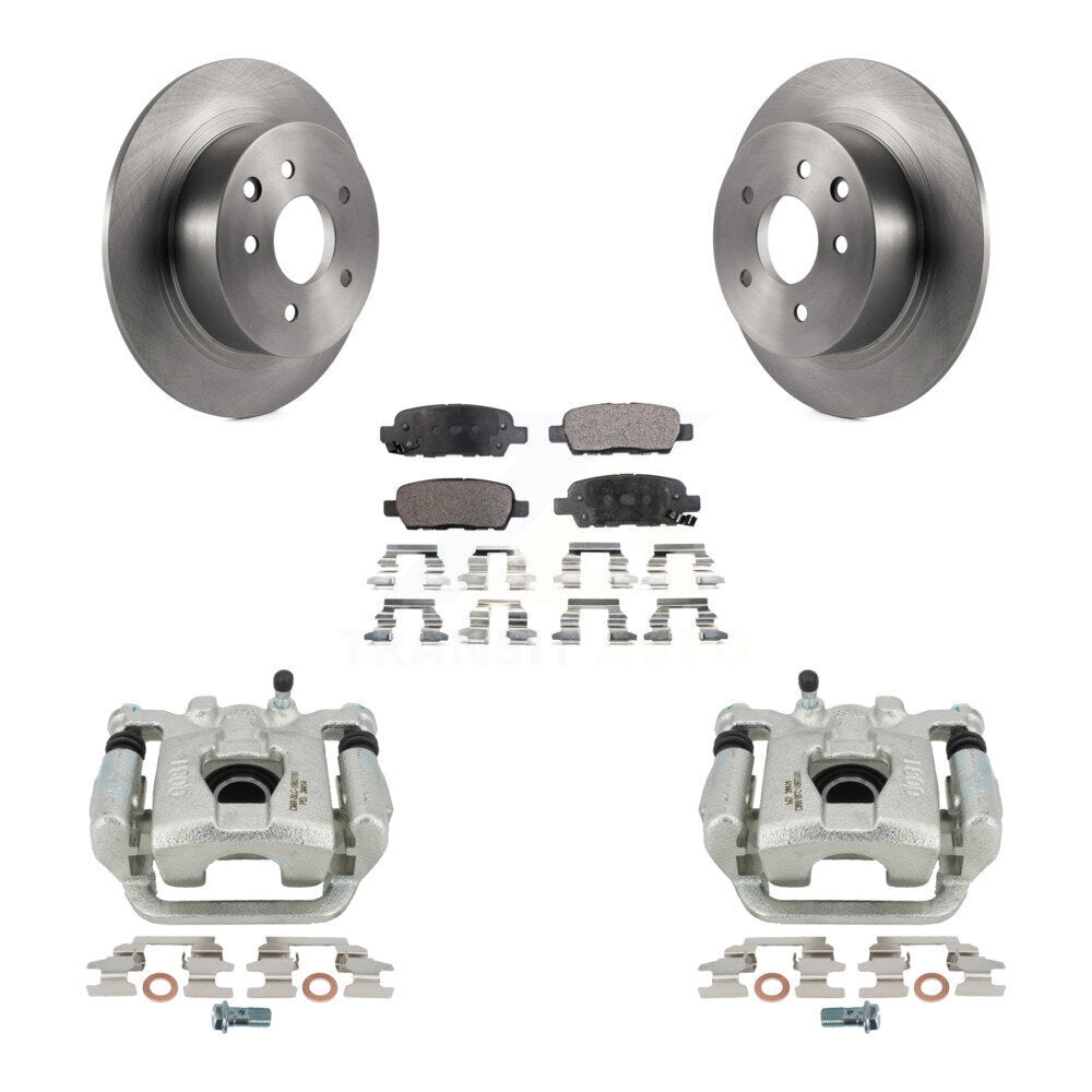 Rear Disc Brake Caliper Rotors And Semi-Metallic Pads Kit For Nissan Altima Maxima KC8-100382P by Transit Auto