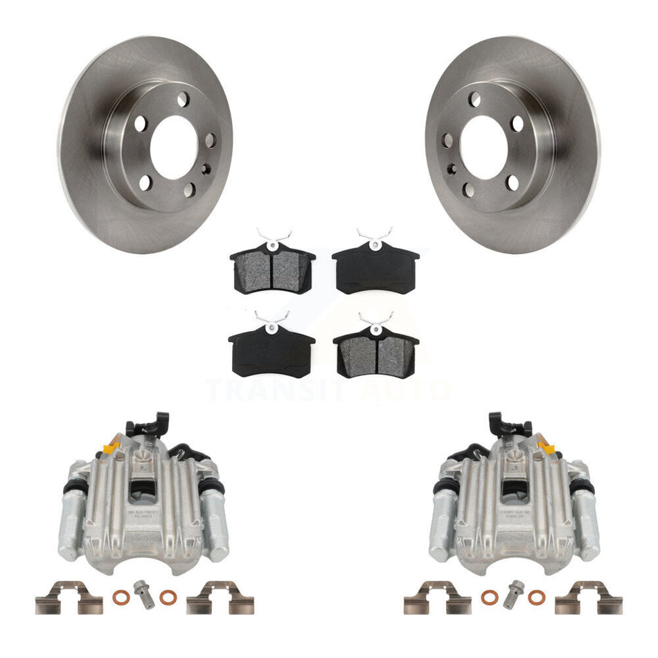 Rear Disc Brake Caliper Rotors And Semi-Metallic Pads Kit For Volkswagen Jetta City KC8-100382S