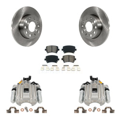 Rear Disc Brake Caliper Rotors And Semi-Metallic Pads Kit For Volkswagen Jetta With 260mm Diameter Rotor 7th 8th Digit Of VIN Is "1K" KC8-100384S