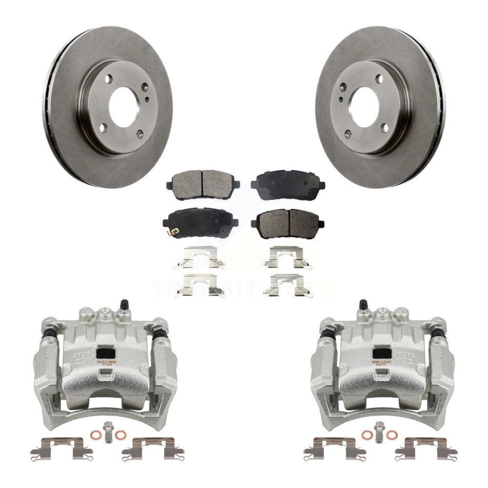 Front Disc Brake Caliper Rotors And Ceramic Pads Kit For Ford Fiesta KC8-100384T
