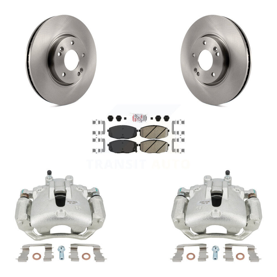 Front Disc Brake Caliper Rotors And Ceramic Pads Kit For Kia Forte5 2.0L KC8-100385N