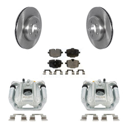 Rear Disc Brake Caliper Rotors And Semi-Metallic Pads Kit For 2011-2013 BMW 535i Sedan With 345mm Diameter Rotor KC8-100390P