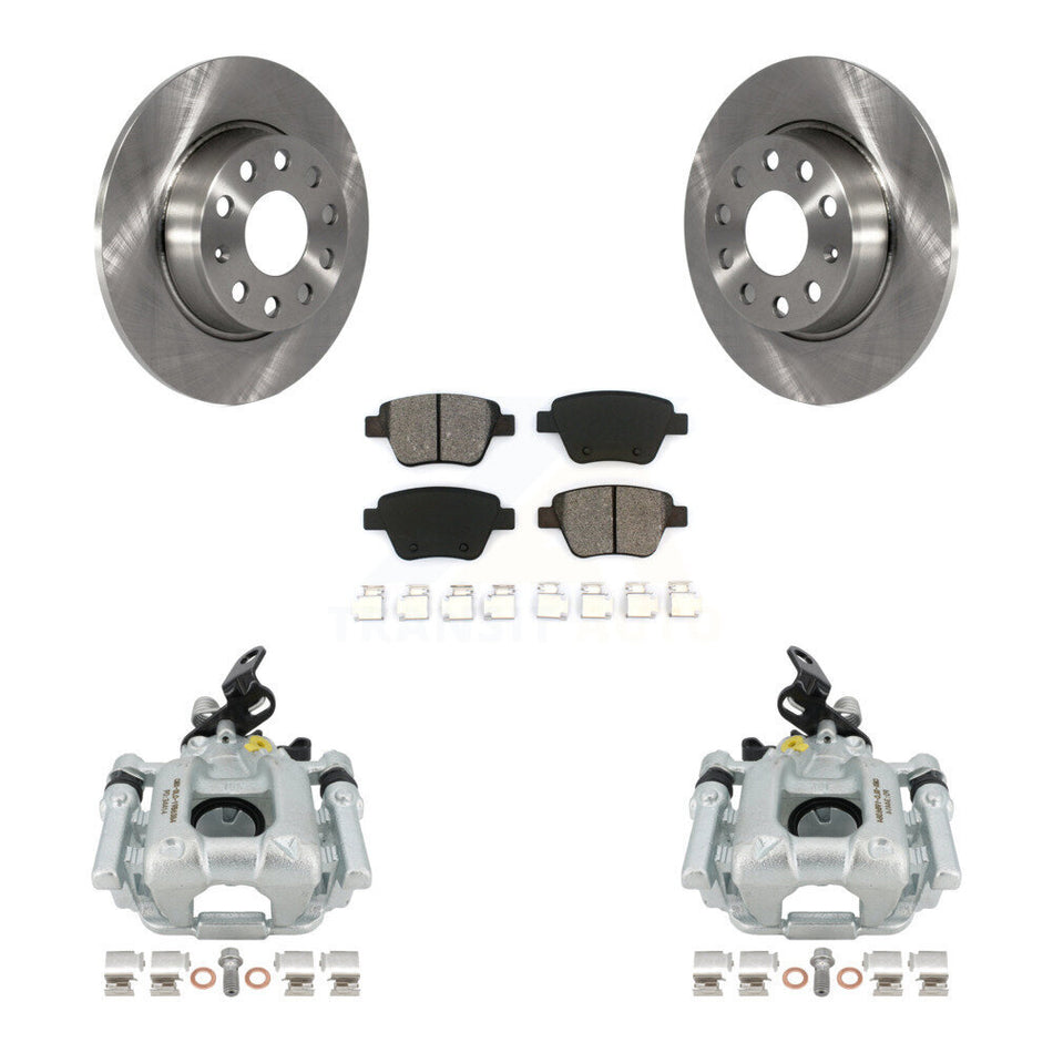Rear Disc Brake Caliper Rotors And Semi-Metallic Pads Kit For Volkswagen Jetta Passat Golf GTI Beetle Eos Audi A3 Quattro KC8-100390S
