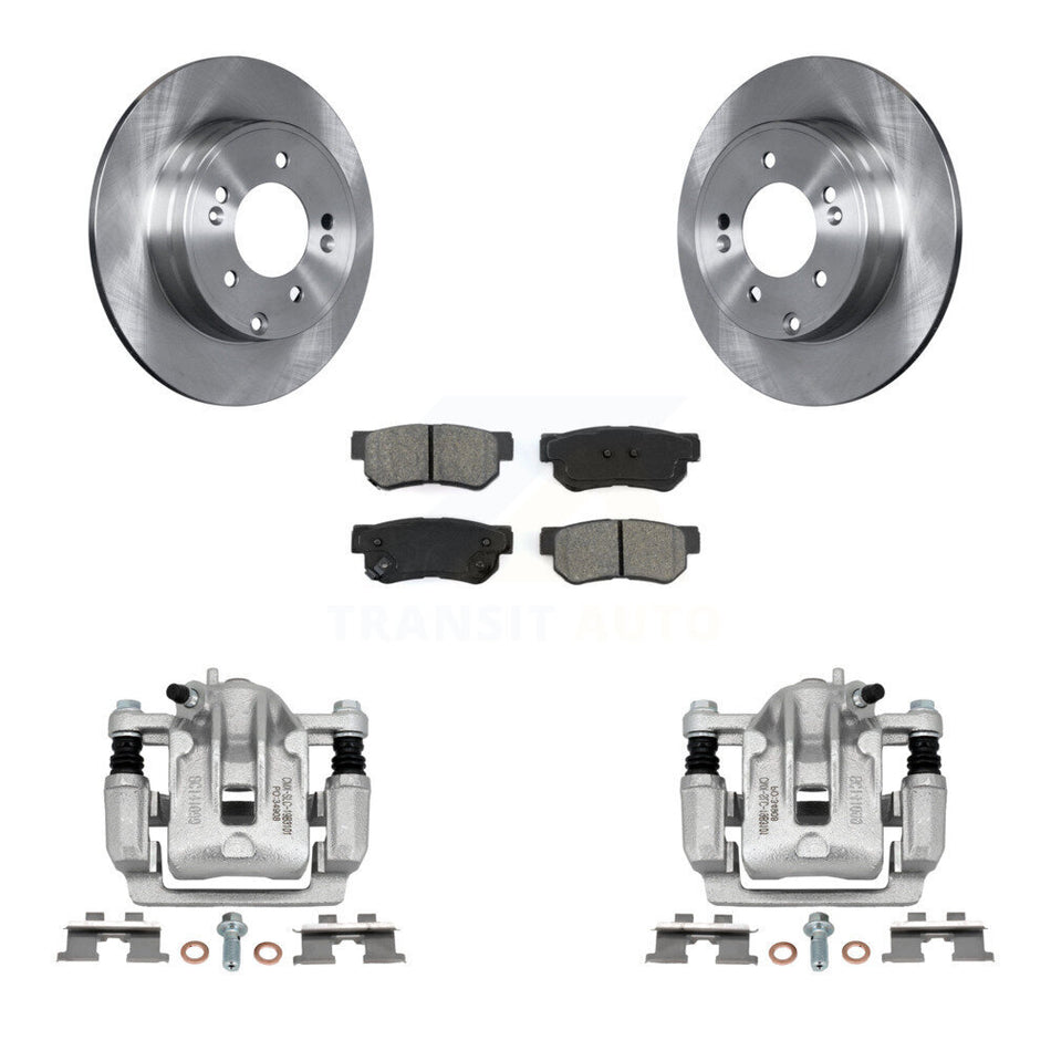 Rear Disc Brake Caliper Rotors And Semi-Metallic Pads Kit For 2006 Hyundai Sonata 3.3L To 03 06 KC8-100391S