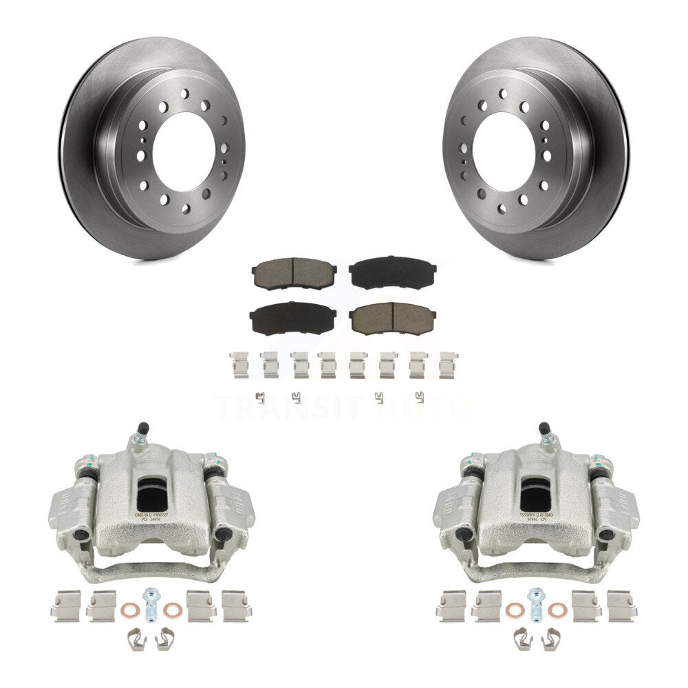 Rear Disc Brake Caliper Rotors And Ceramic Pads Kit For Toyota 4Runner FJ Cruiser KC8-100392C by Transit Auto