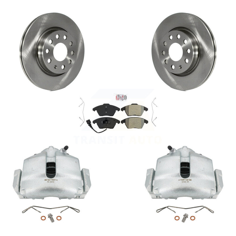 Front Disc Brake Caliper Rotors And Semi-Metallic Pads Kit For Volkswagen GTI Audi A3 Quattro With 280mm Diameter Rotor KC8-100392N by Transit Auto