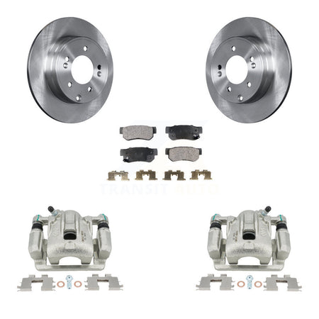 Rear Disc Brake Caliper Rotors And Semi-Metallic Pads Kit For 2006 Hyundai Sonata 3.3L To 03 06 KC8-100392P by Transit Auto