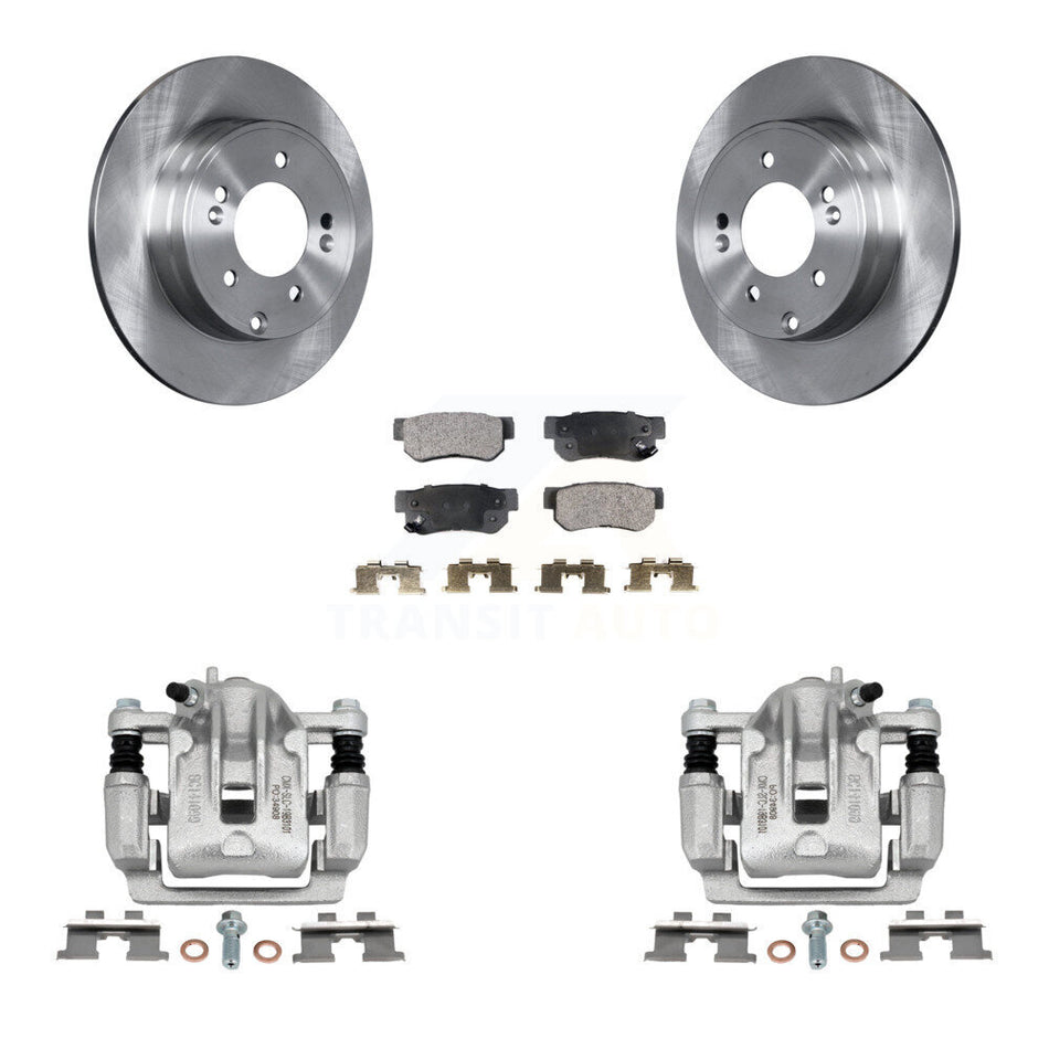 Rear Disc Brake Caliper Rotors And Semi-Metallic Pads Kit For 2006 Hyundai Sonata 3.3L To 03 06 KC8-100392P