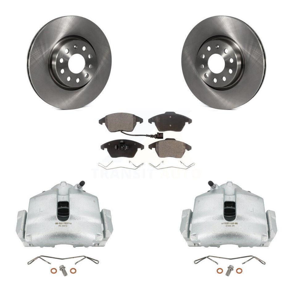 Front Disc Brake Caliper Rotors And Ceramic Pads Kit For Volkswagen Jetta Beetle CC Passat GTI Eos Audi A3 TT Quattro KC8-100392T