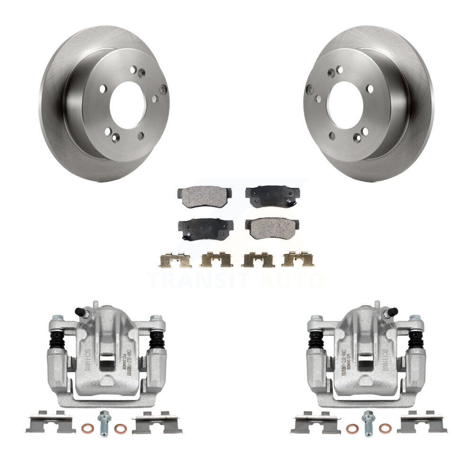 Rear Disc Brake Caliper Rotors And Semi-Metallic Pads Kit For Hyundai Sonata Kia Optima Magentis KC8-100393P