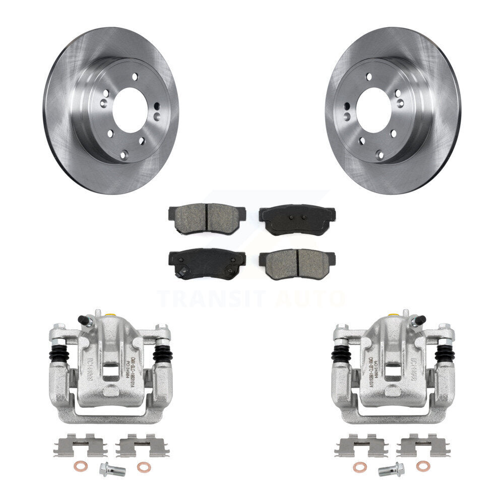 Rear Disc Brake Caliper Rotors And Semi-Metallic Pads Kit For Hyundai Sonata 3.3L KC8-100393S
