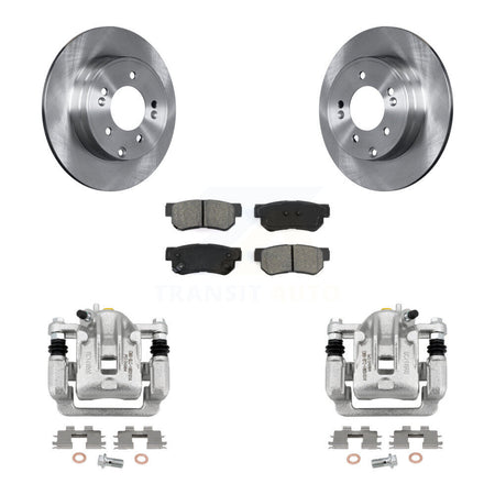 Rear Disc Brake Caliper Rotors And Semi-Metallic Pads Kit For Hyundai Sonata 3.3L KC8-100393S