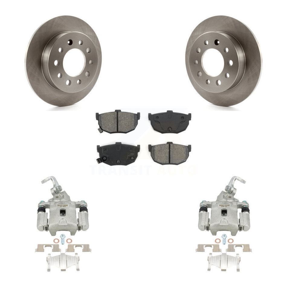 Rear Disc Brake Caliper Rotors And Semi-Metallic Pads Kit For Hyundai Tiburon KC8-100396S by Transit Auto