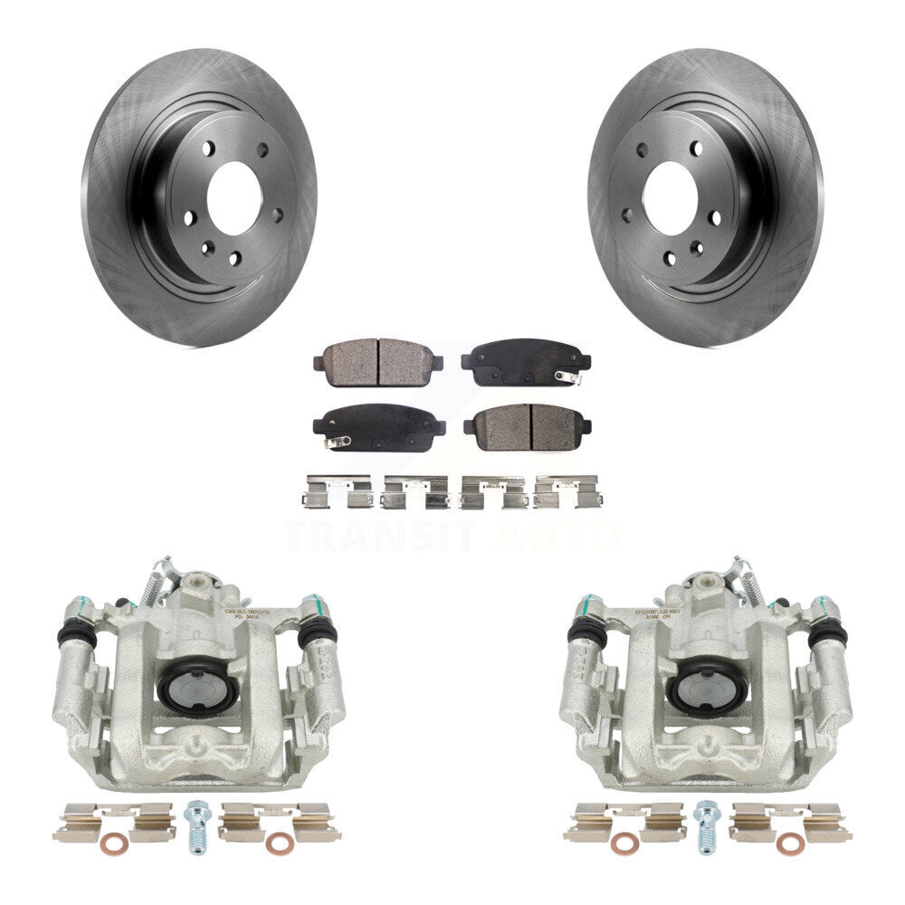 Rear Disc Brake Caliper Rotors And Semi-Metallic Pads Kit For Chevrolet Cruze Volt Cadillac ELR KC8-100397P by Transit Auto