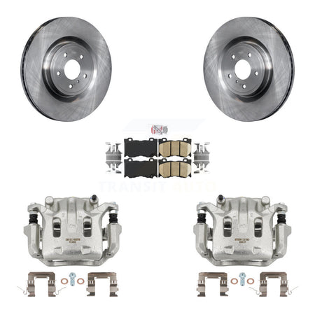 Front Brake Caliper Rotor & Ceramic Pad Kit For 09-13 INFINITI G37 With 4 Piston KC8-100398N