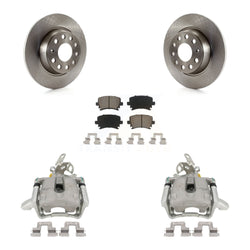 Rear Disc Brake Caliper Rotors And Ceramic Pads Kit For Volkswagen Jetta GTI Audi A3 Quattro KC8-100400C
