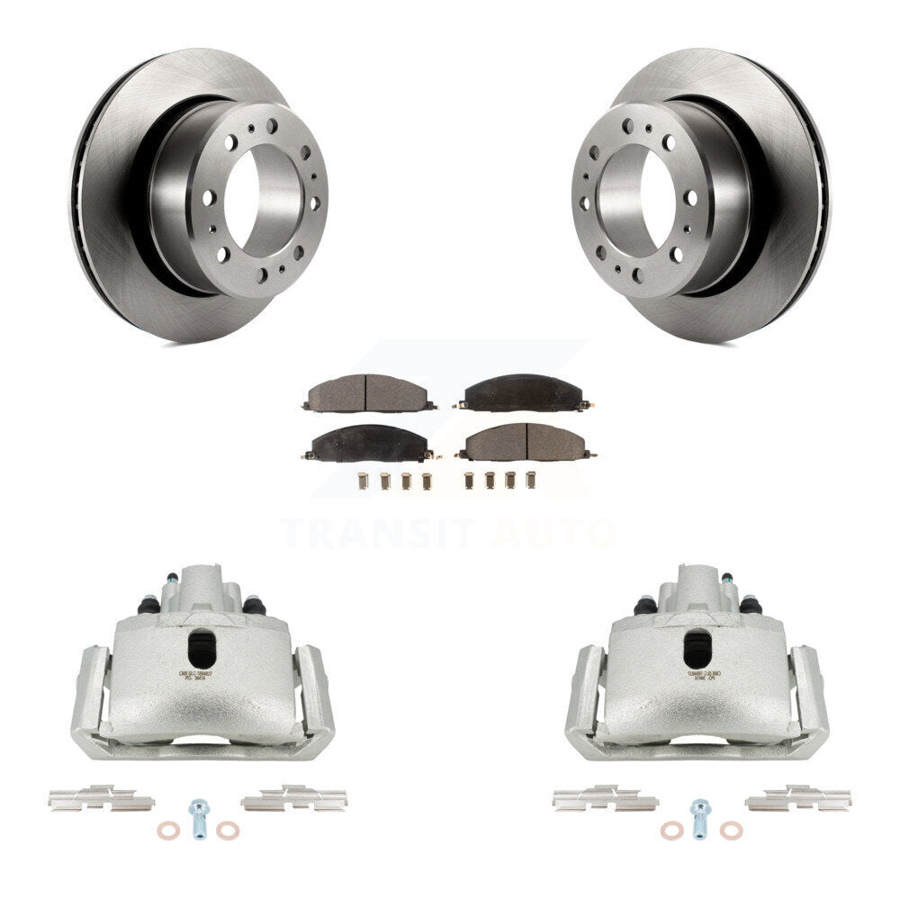 Rear Disc Brake Caliper Rotors Semi-Metallic Pad Kit For 2012 Ram 1500 With 8 Lug Wheels KC8-100400P