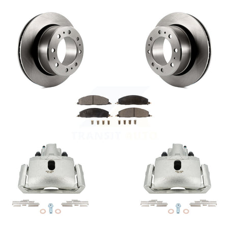 Rear Disc Brake Caliper Rotors Semi-Metallic Pad Kit For 2012 Ram 1500 With 8 Lug Wheels KC8-100400P