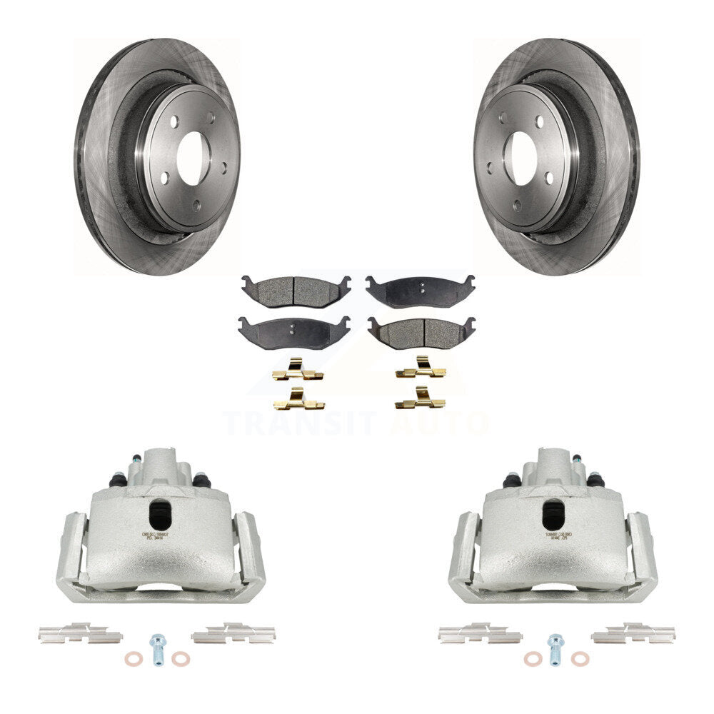 Rear Brake Caliper Rotors Semi-Metallic Pad Kit For Ram 1500 Classic Dodge Durango Aspen KC8-100401P