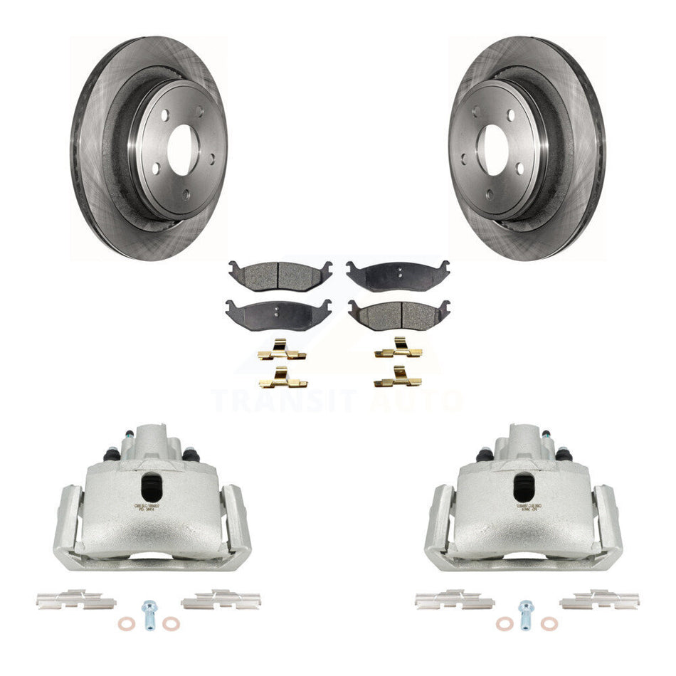 Rear Brake Caliper Rotors Semi-Metallic Pad Kit For Ram 1500 Classic Dodge Durango Aspen KC8-100401P