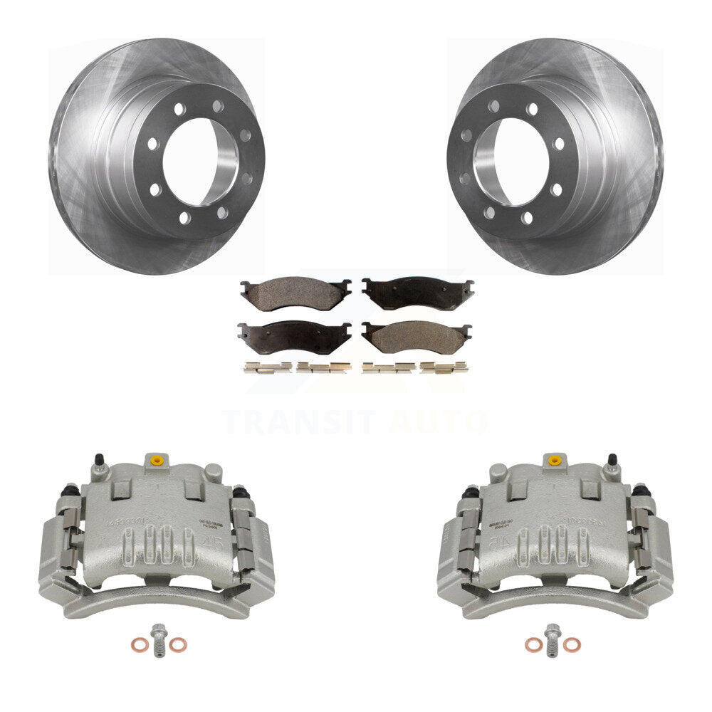 Rear Disc Brake Caliper Rotors And Semi-Metallic Pads Kit For Dodge Ram 3500 2500 1500 KC8-100404P