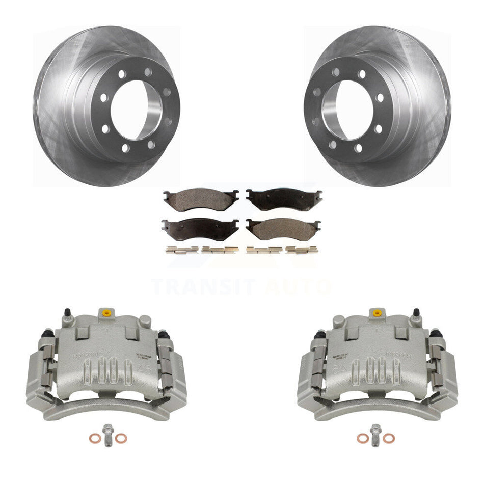 Rear Disc Brake Caliper Rotors And Semi-Metallic Pads Kit For Dodge Ram 3500 2500 1500 KC8-100404P