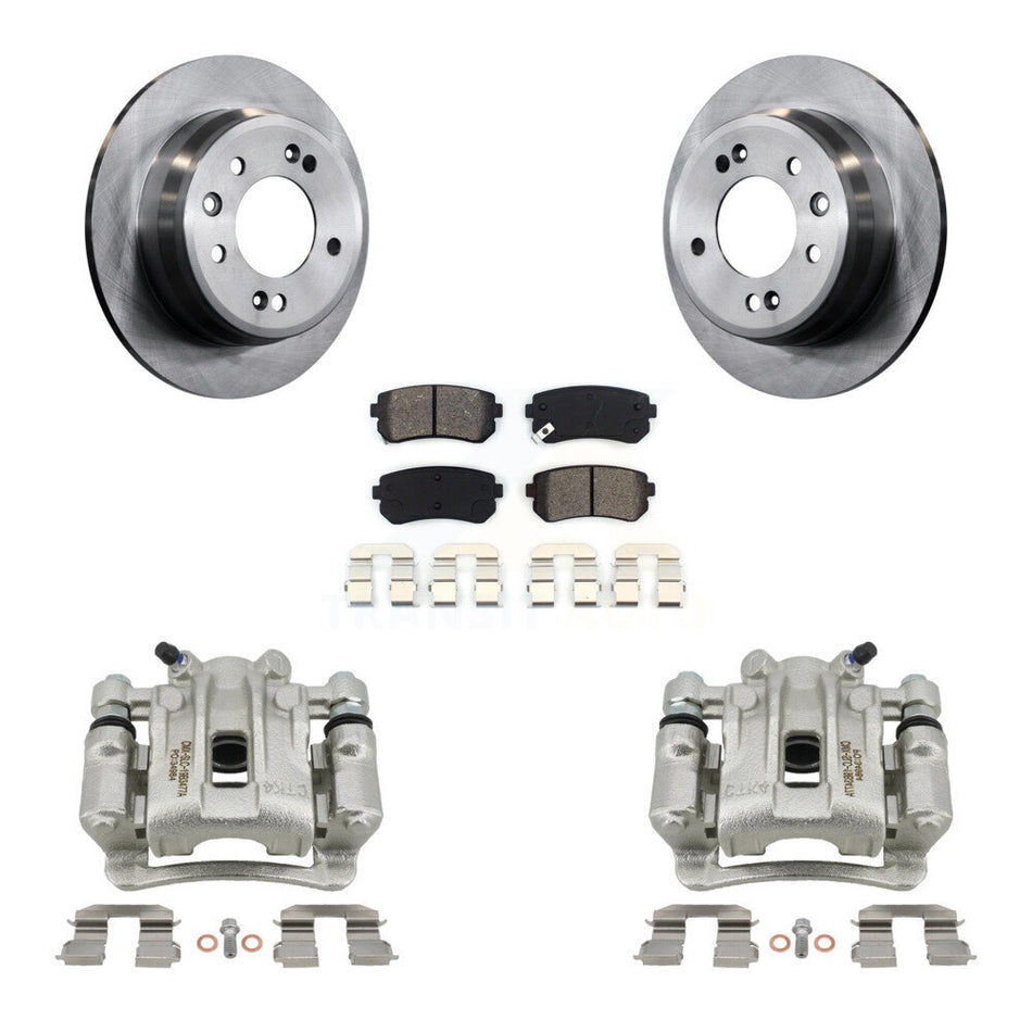 Rear Disc Brake Caliper Rotors And Semi-Metallic Pads Kit For Hyundai Elantra KC8-100404S