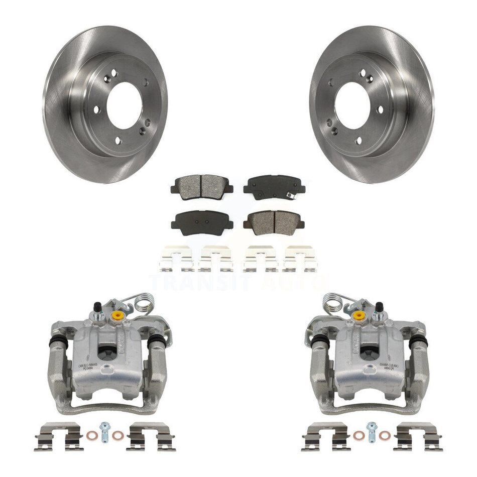 Rear Disc Brake Caliper Rotors And Semi-Metallic Pads Kit For Hyundai Elantra Coupe KC8-100405S