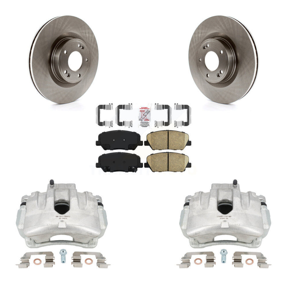 Front Disc Brake Caliper Rotors And Ceramic Pads Kit For Hyundai Genesis Coupe With Single Piston Calipers KC8-100406N