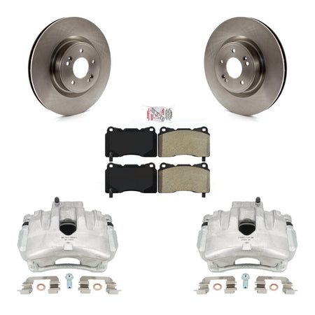 Front Disc Brake Caliper Rotors And Semi-Metallic Pads Kit For Hyundai Genesis Coupe With Single Piston Calipers KC8-100407N by Transit Auto