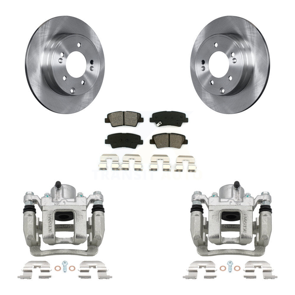 Rear Disc Brake Caliper Rotors And Semi-Metallic Pads Kit For Hyundai Sonata Kia Optima KC8-100407S