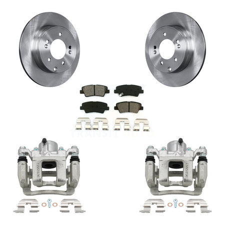 Rear Disc Brake Caliper Rotors And Semi-Metallic Pads Kit For Hyundai Sonata Kia Optima KC8-100407S