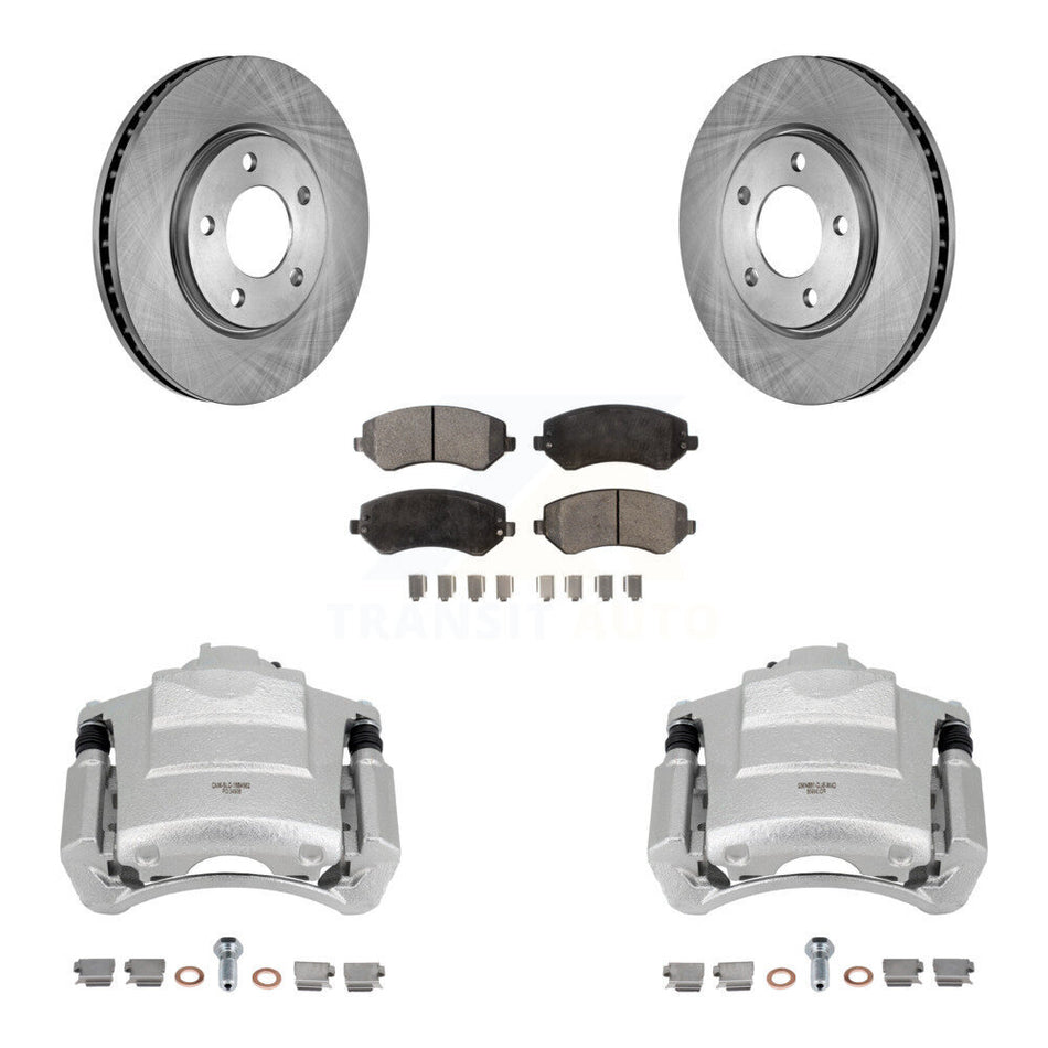 Front Brake Caliper Rotors Ceramic Pad Kit For 2006 Dodge Grand Caravan Drum rear brakes KC8-100408T