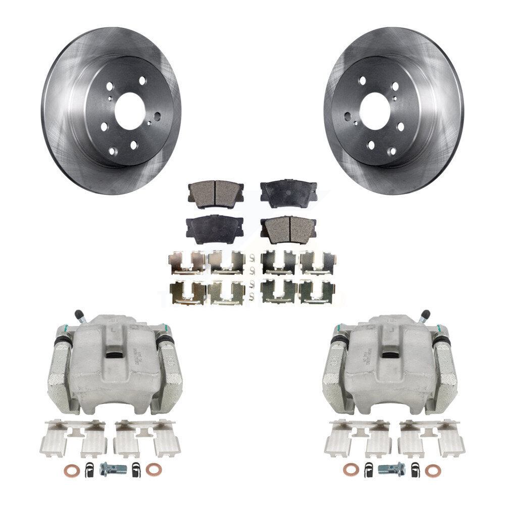 Rear Disc Brake Caliper Rotors And Semi-Metallic Pads Kit For Toyota RAV4 KC8-100409P