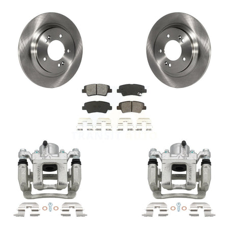 Rear Disc Brake Caliper Rotors And Semi-Metallic Pads Kit For 2013 Kia Optima 2.4L KC8-100409S