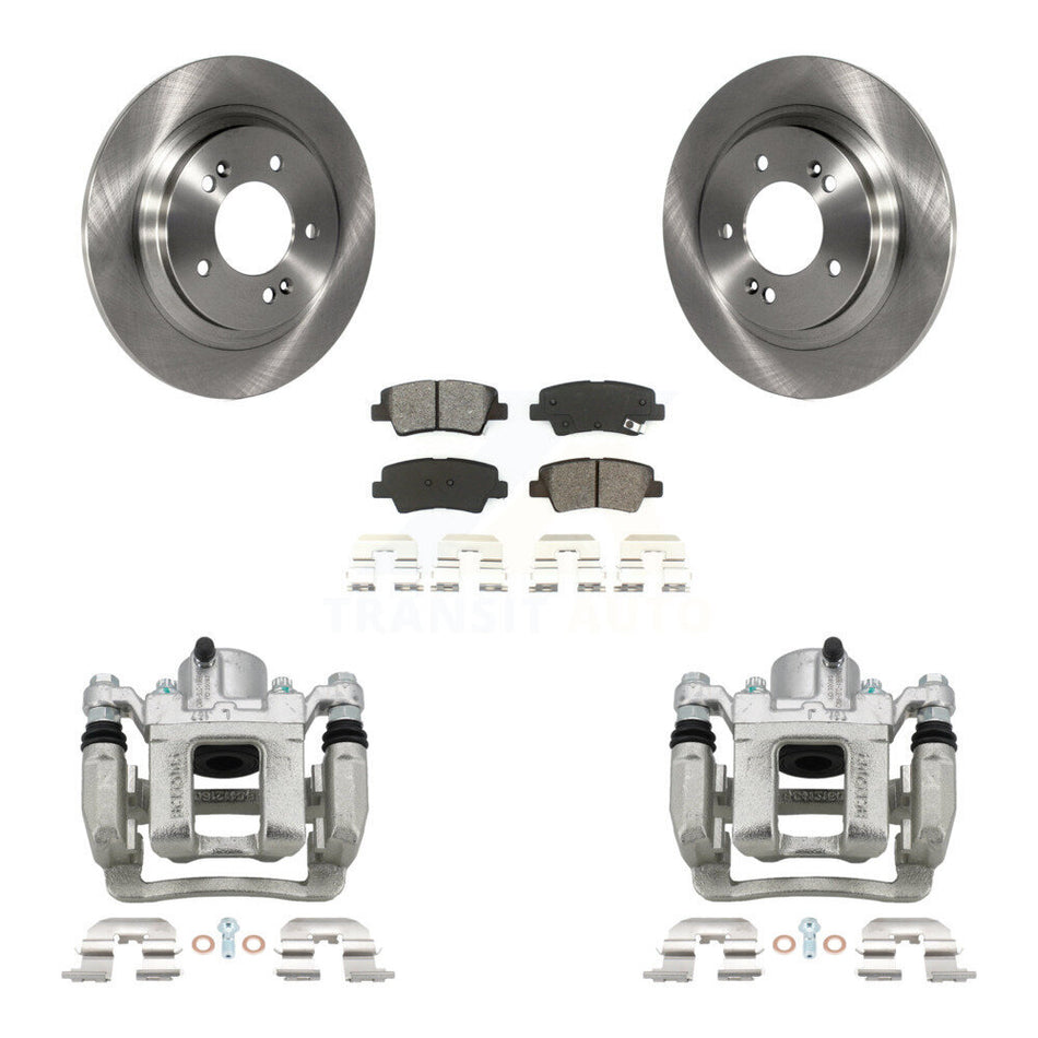 Rear Disc Brake Caliper Rotors And Semi-Metallic Pads Kit For 2013 Kia Optima 2.4L KC8-100409S