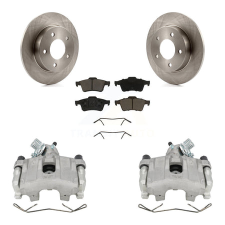 Rear Disc Brake Caliper Rotors And Ceramic Pads Kit For 2004-2005 Mazda 3 2.0L KC8-100410C