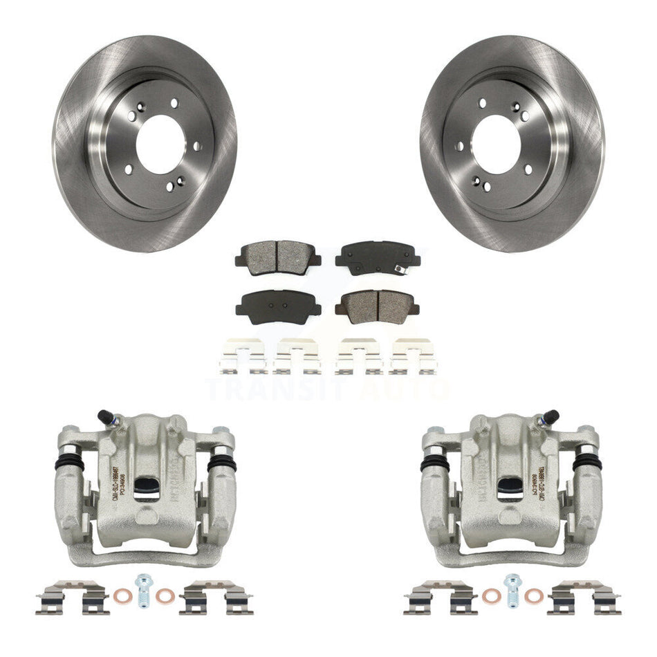 Rear Disc Brake Caliper Rotors And Semi-Metallic Pads Kit For 2013 Kia Optima 2.0L KC8-100410S