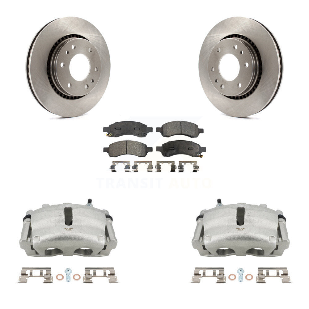 Front Disc Brake Caliper Rotor Ceramic Pad Kit For Chevrolet Trailblazer GMC Envoy Buick KC8-100410T
