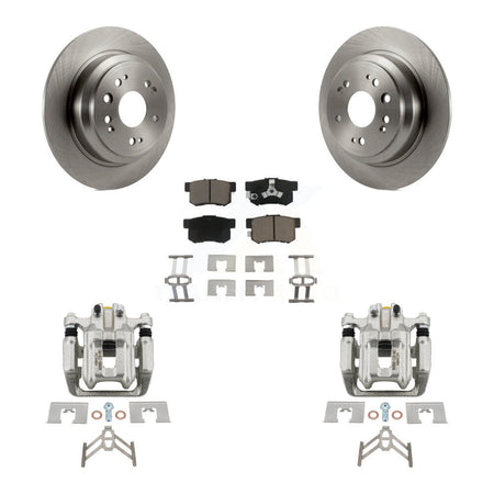 Rear Disc Brake Caliper Rotors And Ceramic Pads Kit For 2012-2015 Honda Crosstour KC8-100414C