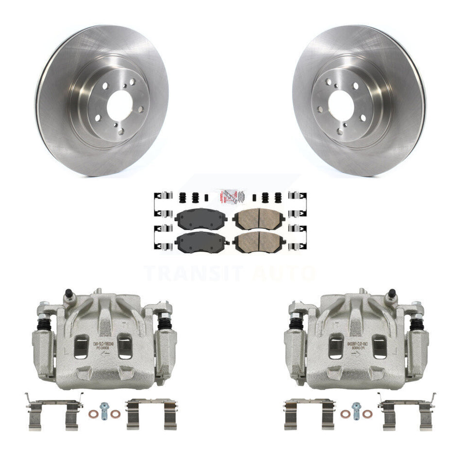 Front Brake Caliper Rotors Ceramic Pad Kit For 2012 Subaru Legacy 2.5L with Turbocharged KC8-100414N