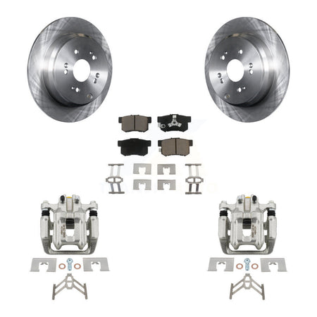Rear Disc Brake Caliper Rotors And Ceramic Pads Kit For Honda CR-V Acura RDX KC8-100415C