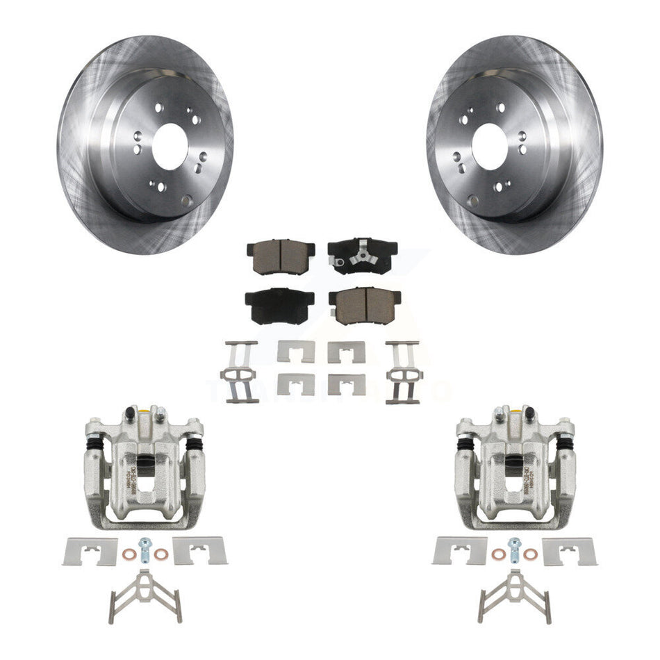 Rear Disc Brake Caliper Rotors And Ceramic Pads Kit For Honda CR-V Acura RDX KC8-100415C