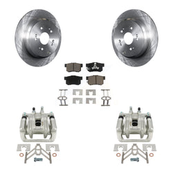 Rear Disc Brake Caliper Rotors And Ceramic Pads Kit For Honda CR-V Acura RDX KC8-100416C