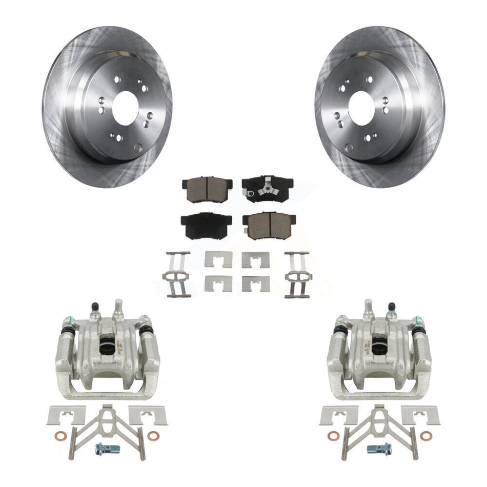 Rear Disc Brake Caliper Rotors And Ceramic Pads Kit For Honda CR-V Acura RDX KC8-100416C