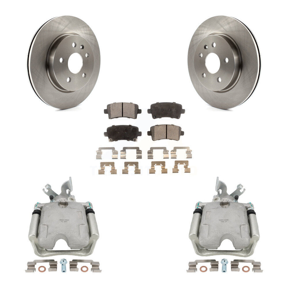 Rear Disc Brake Caliper Rotors And Semi-Metallic Pads Kit For Buick LaCrosse Allure KC8-100416P