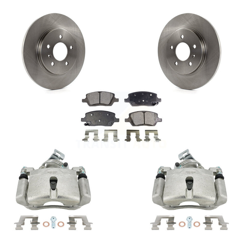 Rear Disc Brake Caliper Rotors And Semi-Metallic Pads Kit For 2005 Chevrolet Uplander Pontiac Montana Buick Terraza Saturn Relay KC8-100417P